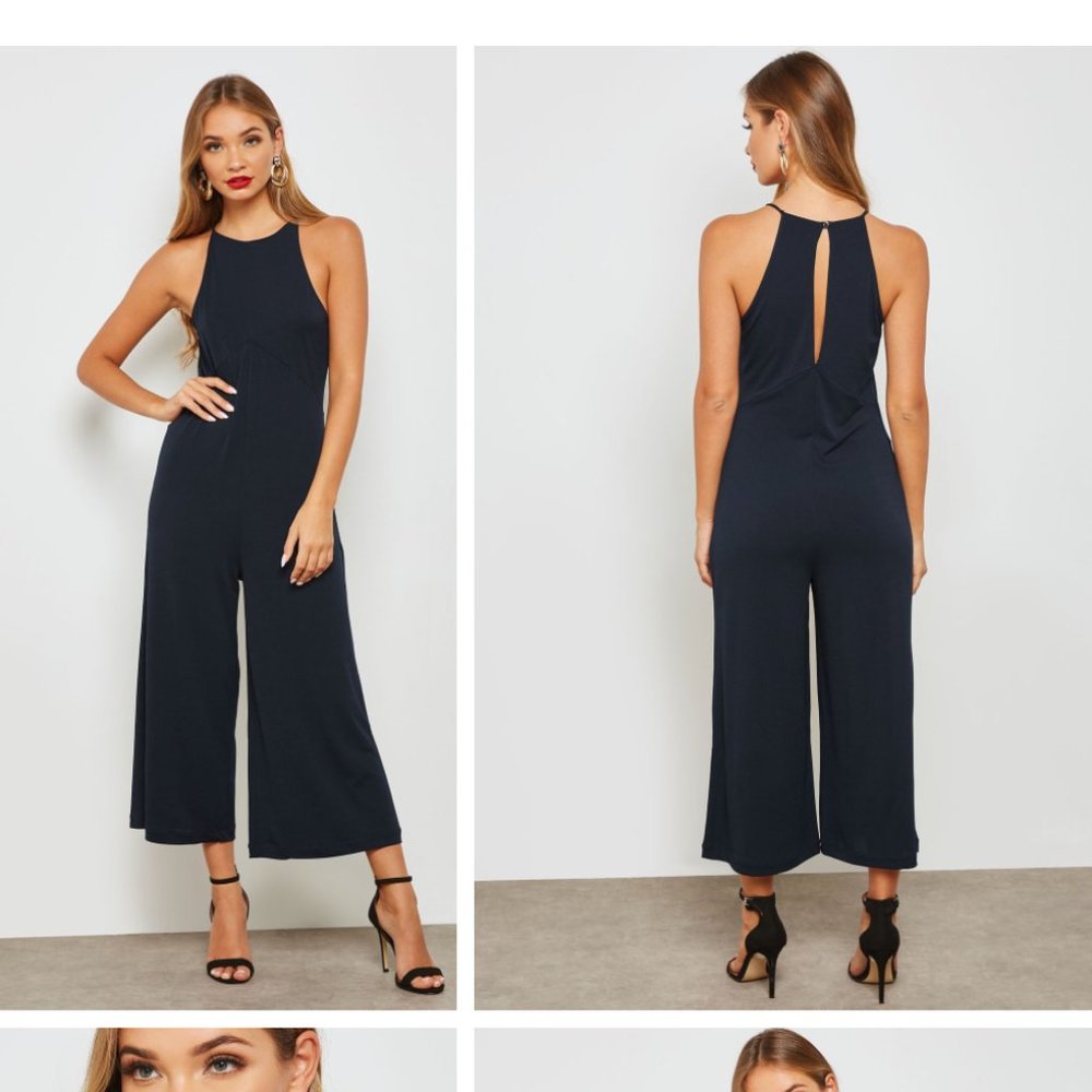 Navy Halter Neck Jumpsuit